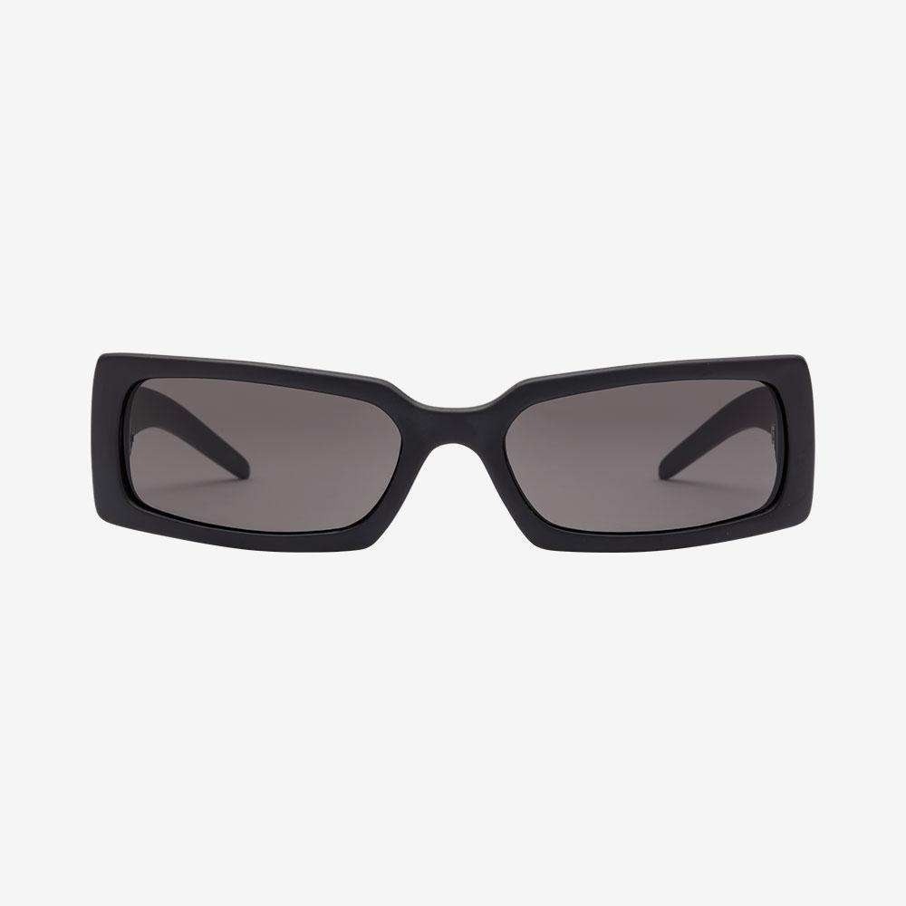 Volcom Magna Sunglasses Unisex One Size Matte Black Rectangular Retro Eyewear